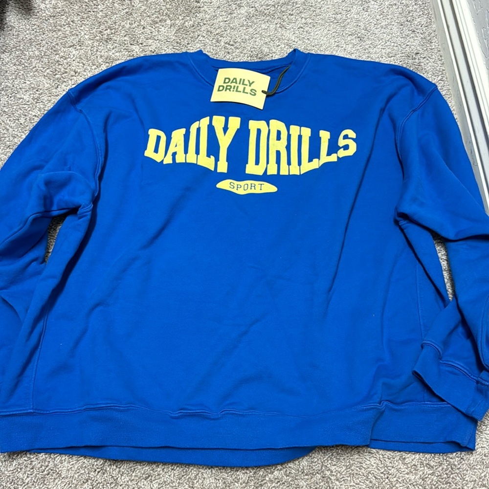 Daily Drills Crew- Cobalt/Lemonade